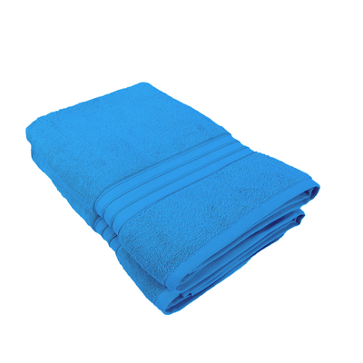 Home Trendy (Blue) Premium Bath Towel (70 x 140 Cm - Set of 2) 100% Cotton Highly Absorbent, High Quality Bath linen with Striped Dobby (550 Gsm)