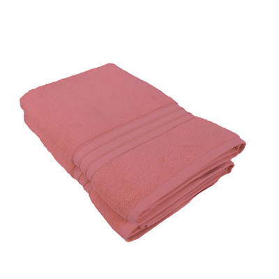 Home Trendy (Pink) Premium Bath Towel (70 x 140 Cm - Set of 2) 100% Cotton Highly Absorbent, High Quality Bath linen with Striped Dobby (550 Gsm)