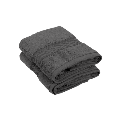 Home Ultra (Grey) Premium Hand Towel (50 x 90 Cm - Set of 2) 100% Cotton Highly Absorbent, High Quality Bath linen with Checkered Dobby 550 Gsm