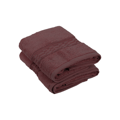 Home Ultra (Burgundy) Premium Hand Towel (50 x 90 Cm - Set of 2) 100% Cotton Highly Absorbent, High Quality Bath linen with Checkered Dobby 550 Gsm