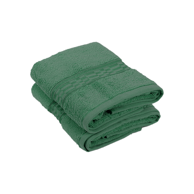 Home Ultra (Green) Premium Hand Towel (50 x 90 Cm - Set of 2) 100% Cotton Highly Absorbent, High Quality Bath linen with Checkered Dobby 550 Gsm