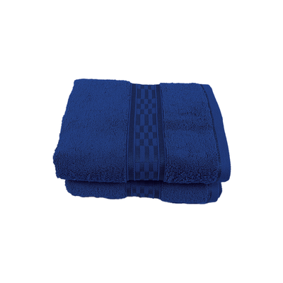 Home Ultra (Blue) Premium Hand Towel (50 x 90 Cm - Set of 2) 100% Cotton Highly Absorbent, High Quality Bath linen with Checkered Dobby 550 Gsm