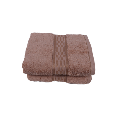 Home Ultra (Beige) Premium Hand Towel (50 x 90 Cm - Set of 2) 100% Cotton Highly Absorbent, High Quality Bath linen with Checkered Dobby 550 Gsm