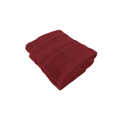 Home Castle (Maroon) Premium Hand Towel (50 x 90 Cm - Set of 2) 100% Cotton Highly Absorbent, High Quality Bath linen with Diamond Dobby 550 Gsm