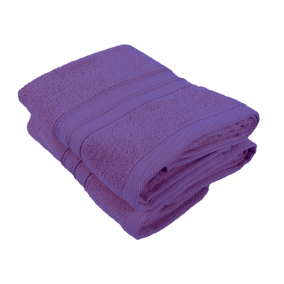 Home Trendy (Lavender) Premium Hand Towel (50 x 90 Cm - Set of 2) 100% Cotton Highly Absorbent, High Quality Bath linen with Striped Dobby 550 Gsm