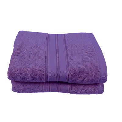 Home Trendy (Lavender) Premium Hand Towel (50 x 90 Cm - Set of 2) 100% Cotton Highly Absorbent, High Quality Bath linen with Striped Dobby 550 Gsm