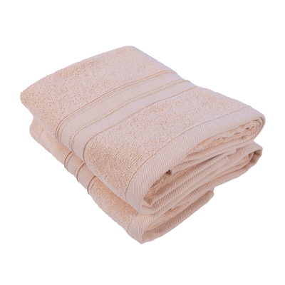 Home Trendy (Cream) Premium Hand Towel (50 x 90 Cm - Set of 2) 100% Cotton Highly Absorbent, High Quality Bath linen with Striped Dobby 550 Gsm