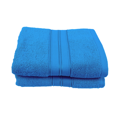 Home Trendy (Blue) Premium Hand Towel (50 x 90 Cm - Set of 2) 100% Cotton Highly Absorbent, High Quality Bath linen with Striped Dobby 550 Gsm