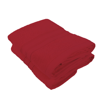 Home Trendy (Red) Premium Hand Towel (50 x 90 Cm - Set of 2) 100% Cotton Highly Absorbent, High Quality Bath linen with Striped Dobby 550 Gsm