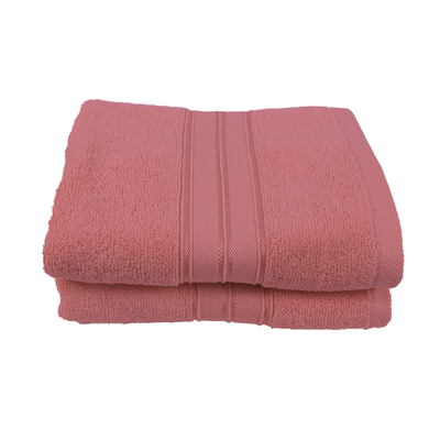 Home Trendy (Pink) Premium Hand Towel (50 x 90 Cm - Set of 2) 100% Cotton Highly Absorbent, High Quality Bath linen with Striped Dobby 550 Gsm