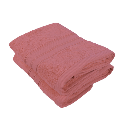 Home Trendy (Pink) Premium Hand Towel (50 x 90 Cm - Set of 2) 100% Cotton Highly Absorbent, High Quality Bath linen with Striped Dobby 550 Gsm