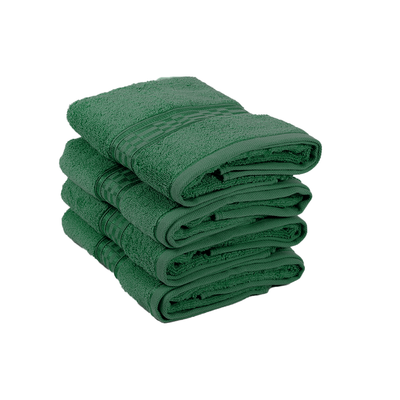 منشفة يد فاخرة من  الصفحة الرئيسية الترا (أخضر) (50 × 90 سم - مجموعة من 4) 100% قطن عالي الامتصاص، بياضات حمام عالية الجودة مع دوبي مربعات 550 جرامًا للمتر المربع
