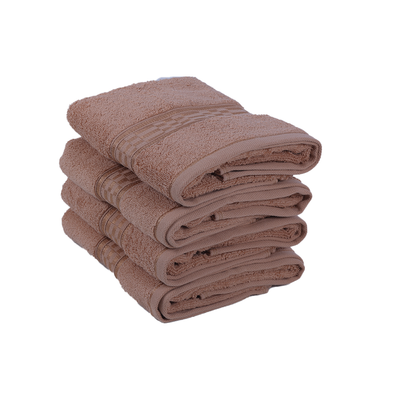 Home Ultra (Beige) Premium Hand Towel (50 x 90 Cm - Set of 4) 100% Cotton Highly Absorbent, High Quality Bath linen with Checkered Dobby 550 Gsm