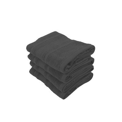 Home Castle (Grey) Premium Hand Towel (50 x 90 Cm - Set of 4) 100% Cotton Highly Absorbent, High Quality Bath linen with Diamond Dobby 550 Gsm