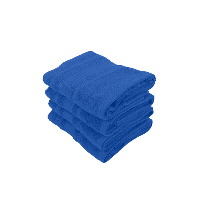 Home Castle (Blue) Premium Hand Towel (50 x 90 Cm - Set of 4) 100% Cotton Highly Absorbent, High Quality Bath linen with Diamond Dobby 550 Gsm