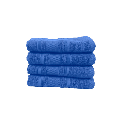 Home Castle (Blue) Premium Hand Towel (50 x 90 Cm - Set of 4) 100% Cotton Highly Absorbent, High Quality Bath linen with Diamond Dobby 550 Gsm