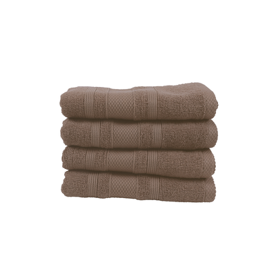 Home Castle (Beige) Premium Hand Towel (50 x 90 Cm - Set of 4) 100% Cotton Highly Absorbent, High Quality Bath linen with Diamond Dobby 550 Gsm