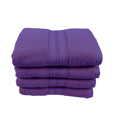Home Trendy (Lavender) Premium Hand Towel (50 x 90 Cm - Set of 4) 100% Cotton Highly Absorbent, High Quality Bath linen with Striped Dobby 550 Gsm