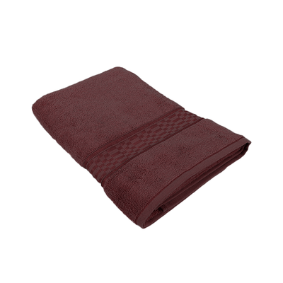 Home Ultra (Burgundy) Premium Bath Sheet (90 x 180 Cm - Set of 1) 100% Cotton Highly Absorbent, High Quality Bath linen with Checkered Dobby 550 Gsm