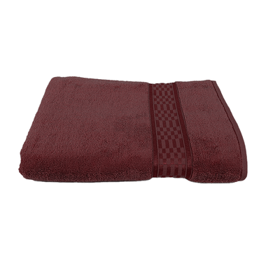 Home Ultra (Burgundy) Premium Bath Sheet (90 x 180 Cm - Set of 1) 100% Cotton Highly Absorbent, High Quality Bath linen with Checkered Dobby 550 Gsm