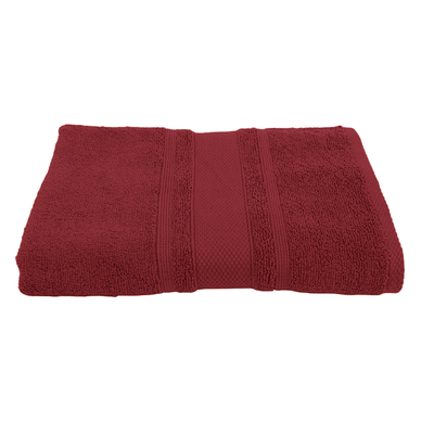 Home Castle (Maroon) Premium Bath Sheet (90 x 180 Cm - Set of 1) 100% Cotton Highly Absorbent, High Quality Bath linen with Diamond Dobby 550 Gsm