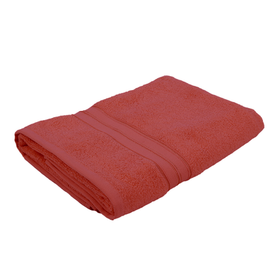 منشفة حمام فاخرة من  بيت Trendy (أحمر) (90 × 180 سم - مجموعة من قطعة واحدة) 100% قطن عالي الامتصاص، بياضات حمام عالية الجودة مع دوبي مخطط 550 جرامًا للمتر المربع