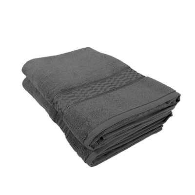 Home Ultra (Grey) Premium Bath Sheet (90 x 180 Cm - Set of 2) 100% Cotton Highly Absorbent, High Quality Bath linen with Checkered Dobby 550 Gsm