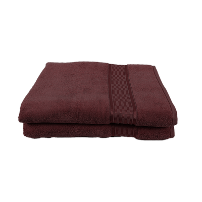 Home Ultra (Burgundy) Premium Bath Sheet (90 x 180 Cm - Set of 2) 100% Cotton Highly Absorbent, High Quality Bath linen with Checkered Dobby 550 Gsm
