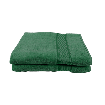 Home Ultra (Green) Premium Bath Sheet (90 x 180 Cm - Set of 2) 100% Cotton Highly Absorbent, High Quality Bath linen with Checkered Dobby 550 Gsm