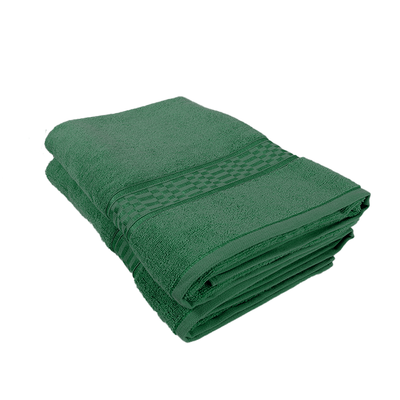 Home Ultra (Green) Premium Bath Sheet (90 x 180 Cm - Set of 2) 100% Cotton Highly Absorbent, High Quality Bath linen with Checkered Dobby 550 Gsm