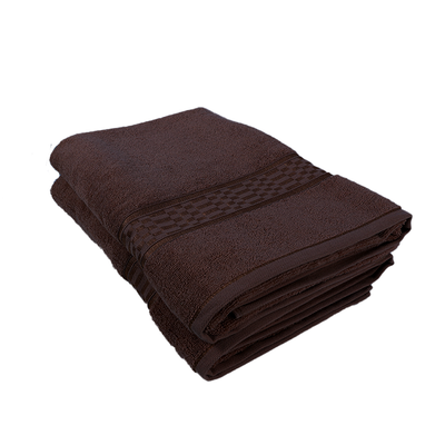 Home Ultra (Brown) Premium Bath Sheet (90 x 180 Cm - Set of 2) 100% Cotton Highly Absorbent, High Quality Bath linen with Checkered Dobby 550 Gsm