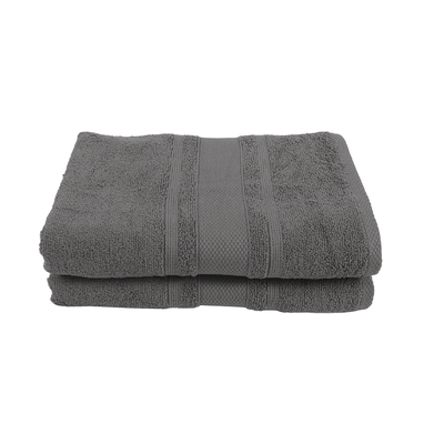 Home Castle (Grey) Premium Bath Sheet (90 x 180 Cm - Set of 2) 100% Cotton Highly Absorbent, High Quality Bath linen with Diamond Dobby 550 Gsm