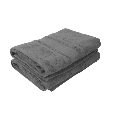 Home Castle (Grey) Premium Bath Sheet (90 x 180 Cm - Set of 2) 100% Cotton Highly Absorbent, High Quality Bath linen with Diamond Dobby 550 Gsm