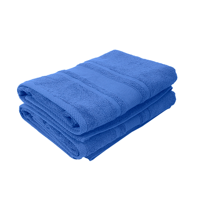 Home Castle (Blue) Premium Bath Sheet (90 x 180 Cm - Set of 2) 100% Cotton Highly Absorbent, High Quality Bath linen with Diamond Dobby 550 Gsm