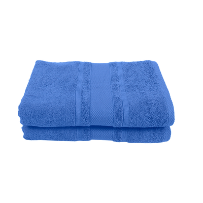 Home Castle (Blue) Premium Bath Sheet (90 x 180 Cm - Set of 2) 100% Cotton Highly Absorbent, High Quality Bath linen with Diamond Dobby 550 Gsm