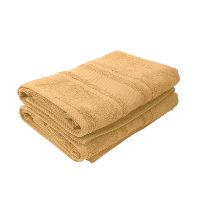 Home Castle (Cream) Premium Bath Sheet (90 x 180 Cm - Set of 2) 100% Cotton Highly Absorbent, High Quality Bath linen with Diamond Dobby 550 Gsm