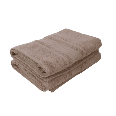 Home Castle (Beige) Premium Bath Sheet (90 x 180 Cm - Set of 2) 100% Cotton Highly Absorbent, High Quality Bath linen with Diamond Dobby 550 Gsm