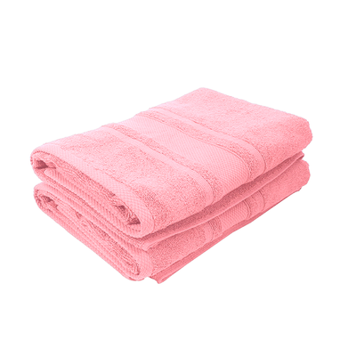 Home Castle (Pink) Premium Bath Sheet (90 x 180 Cm - Set of 2) 100% Cotton Highly Absorbent, High Quality Bath linen with Diamond Dobby 550 Gsm