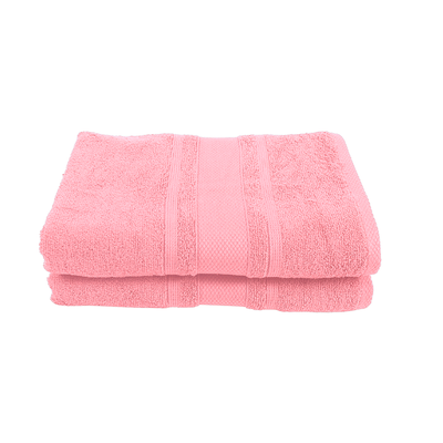 Home Castle (Pink) Premium Bath Sheet (90 x 180 Cm - Set of 2) 100% Cotton Highly Absorbent, High Quality Bath linen with Diamond Dobby 550 Gsm