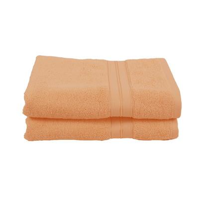 Home Trendy (Peach) Premium Bath Sheet (90 x 180 Cm - Set of 2) 100% Cotton Highly Absorbent, High Quality Bath linen with Striped Dobby 550 Gsm