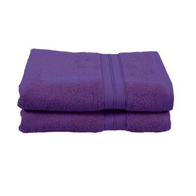 Home Trendy (Lavender) Premium Bath Sheet (90 x 180 Cm - Set of 2) 100% Cotton Highly Absorbent, High Quality Bath linen with Striped Dobby 550 Gsm