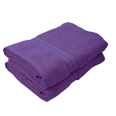 Home Trendy (Lavender) Premium Bath Sheet (90 x 180 Cm - Set of 2) 100% Cotton Highly Absorbent, High Quality Bath linen with Striped Dobby 550 Gsm