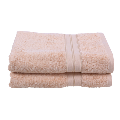 Home Trendy (Cream) Premium Bath Sheet (90 x 180 Cm - Set of 2) 100% Cotton Highly Absorbent, High Quality Bath linen with Striped Dobby 550 Gsm