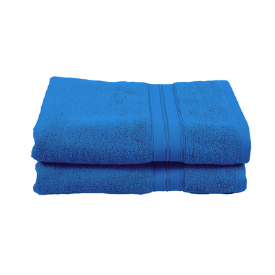 Home Trendy (Blue) Premium Bath Sheet (90 x 180 Cm - Set of 2) 100% Cotton Highly Absorbent, High Quality Bath linen with Striped Dobby 550 Gsm