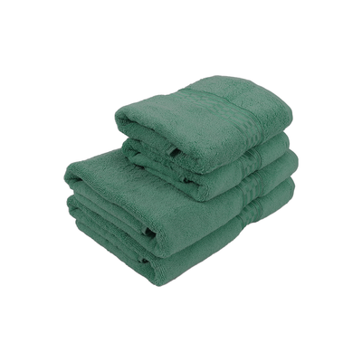 Home Ultra (Green) 2 Hand Towel (50 x 90 Cm) & 2 Bath Towel (70 x 140 Cm) 100% Cotton Highly Absorbent, High Quality Bath linen with Checkered Dobby 550 Gsm - Set of 4