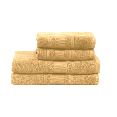 Home Castle (Cream) 2 Hand Towel (50 x 90 Cm) & 2 Bath Towel (70 x 140 Cm) 100% Cotton Highly Absorbent, High Quality Bath linen with Diamond Dobby 550 Gsm - Set of 4