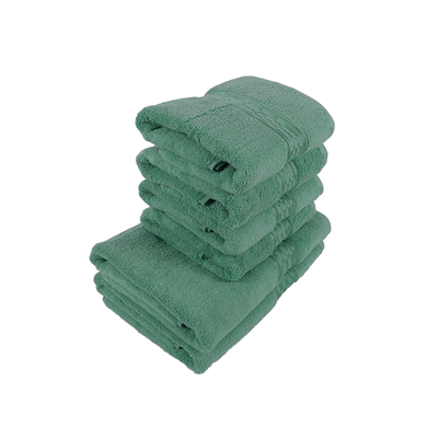 Home Ultra (Green) 4 Hand Towel (50 x 90 Cm) & 2 Bath Towel (70 x 140 Cm) 100% Cotton Highly Absorbent, High Quality Bath linen with Checkered Dobby 550 Gsm - Set of 6