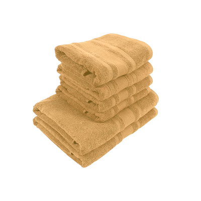 Home Castle (Cream) 4 Hand Towel (50 x 90 Cm) & 2 Bath Towel (70 x 140 Cm) 100% Cotton Highly Absorbent, High Quality Bath linen with Diamond Dobby 550 Gsm - Set of 6