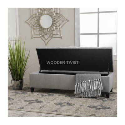 Wooden Twist Zelja Solid Wood Flip Top Storage Bench Couch