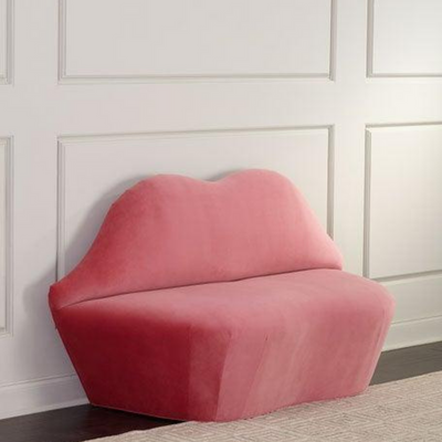 Handcrafted settee in a lip silhouette Bench For Living Room